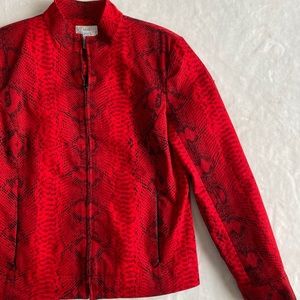 Faux Snake Skin Zip Up Jacket